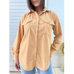 Camisa Veludo Cotele Ingrid - Creme