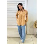 Camisa Veludo Cotele Ingrid - Creme