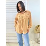 Camisa Veludo Cotele Ingrid - Creme