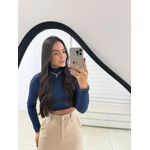 Cropped Canelado Camila - Azul
