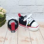 Sapatinho de Crochê Tênis All Star cano baixo (3-9 meses) - Preto