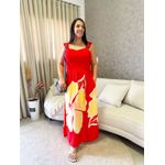 Vestido Dubai Vermelho/ amarelo
