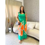 Vestido Dubai verde/ laranja