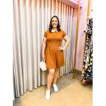 Vestido Gola polo Marrom 