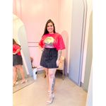 Short Saia listra Plus Preto
