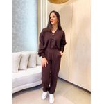Conjunto Tricot Eloá Marrom