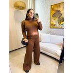 Conjunto Roberta Tricot Marrom