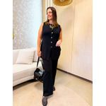 Conjunto Calça +Colete Tricot Preto Valentina