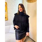Colete Trança Tricot Preto