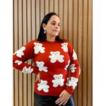 Blusa Tricot Urso Terra Cota