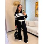 Conjunto Berlim Preto/ Branco Tricot