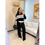 Conjunto Berlim Preto/ Branco Tricot