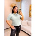 Blusa Gola Polo Maia Verde Tricot 