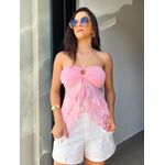 Blusa Mel Rosa Transparencia 