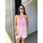 Blusa Liz Rosa Transparencia 