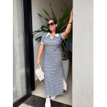 Vestido Brisa Gola Polo Azul Marinho
