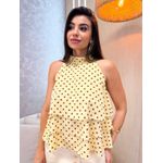 Blusa Bela Poá Amarela/ Marrom