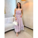 Vestido Gloria Listrado Marsala