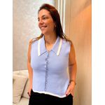 Blusa Tricot Lua Off/Azul 