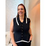 Blusa Tricot Lua Off/Preta 