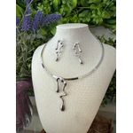 Conjunto Prata Colar / Brinco Gota 