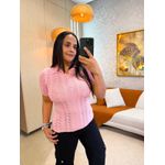 Gola Polo Tricot Rosa Bebê Transparência 