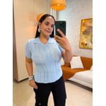 Gola Polo Tricot Azul Bebê Transparência 