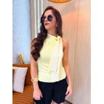 Blusa Tricot Poá Amarela Manteiga