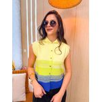 Regata LiLi Tricot Amarela/Azul 