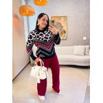 Tricot Premium Onça Preto/Marsala