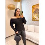 Tricot Jade Preto Ombro a Ombro 