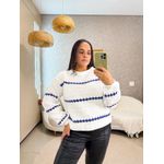 Tricot Liz Branco/Azul