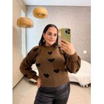 Tricot Coração Marrom