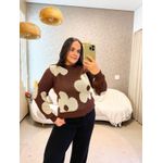 Tricot Flor Marrom