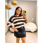 Tricot Básico Listrado Marrom