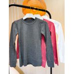 Combo Tricot Cinza/ Goiaba / Branco