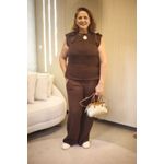Conjunto Charlote Marrom Tricot 