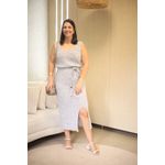 Vestido Maria Tricot Cinza Claro