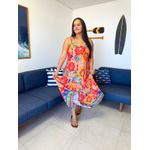 Vestido Tropical laranja estampado