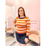 Tricot Bebel marrom/ azul marinho 
