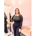 Tricot Olga Preta com pedrinhas na Gola 