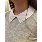 Tricot Olga Cinza com pedrinhas na Gola
