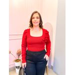 Tricot Lindi vermelho flor 