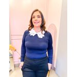 Tricot Rubia flor Azul marinho