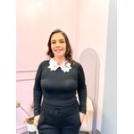 Tricot Rubia flor Preto