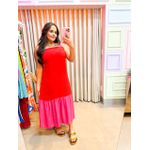 Vestido Silvana vermelho com pink