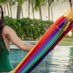 Rede de Dormir Impermeável Amazonas Nylon Listrado Arco-Íris 