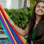 Rede de Dormir Impermeável Amazonas Nylon Listrado Arco-Íris 
