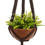 Suporte Para Vaso De Plantas Hanger Macramê Espiral Marrom