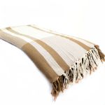Manta Decorativa Cama Super King 100% Algodão Caramelo com Bege 2,55 x 2,35 m - Redes de Dormir